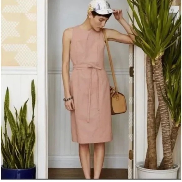 kate spade Dresses & Skirts - KATE SPADE Saturday Tawny Classic Sleeveless Sheath Dress Tie Waist Pink Size 6